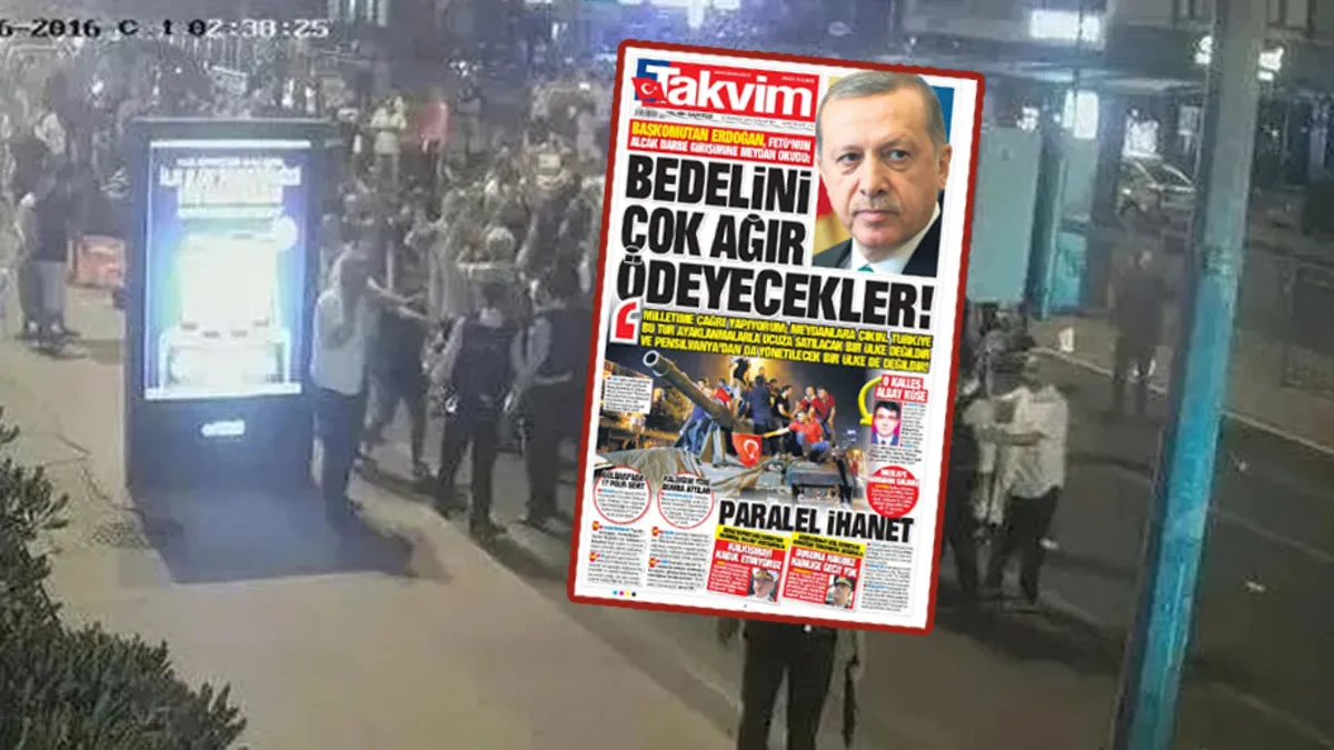 15 Temmuz'da Turkuvaz Medya'nın Dik Duruşu: Kurşunlar Altında 'Bedelini Ödeyecekler' Manşeti