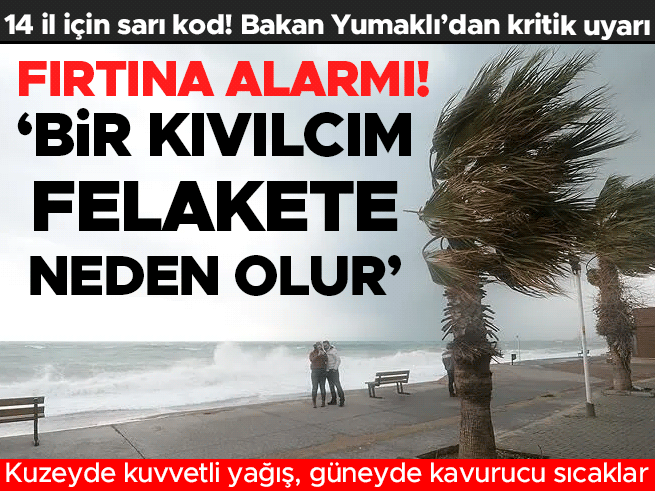 29 Temmuz Hava Durumu: 14 İl için Sarı Kodlu Fırtına Uyarısı