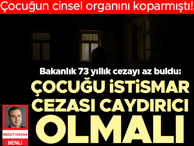 73 yıllık ceza az bulundu: Bakanlık istismar cezasının caydırıcı olmasını istiyor