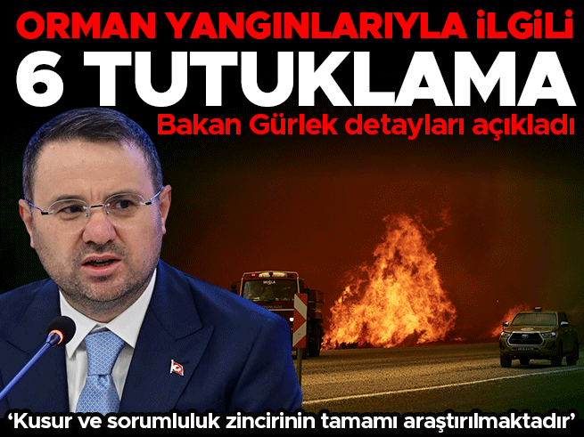 Adalet Bakanı Gürlek: 44 Orman Yangınında 6 Şüpheli Tutuklandı