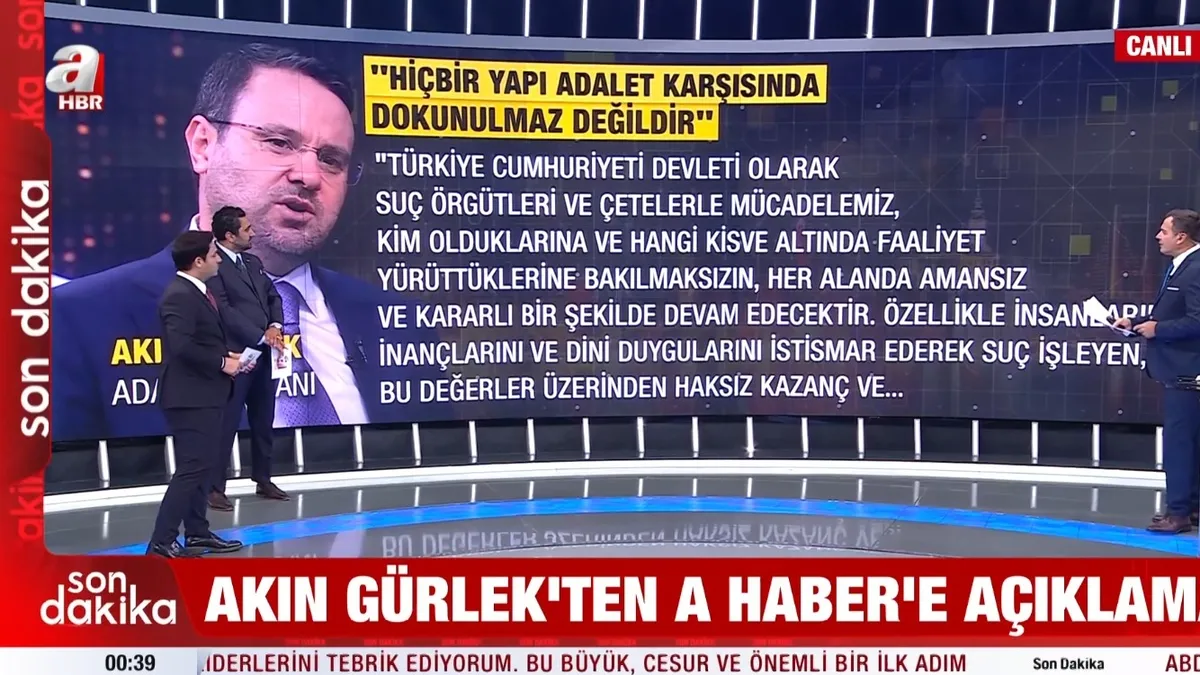 Adalet Bakanı Gürlek: Suçla Mücadelede Taviz Yok