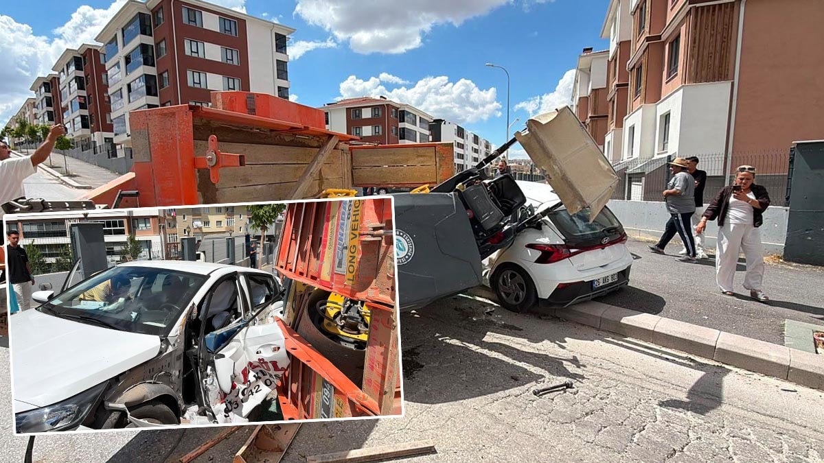 Aday Sürücüye Korku Anları: Kamyondan Kopan Römork Eğitim Aracına Çarptı