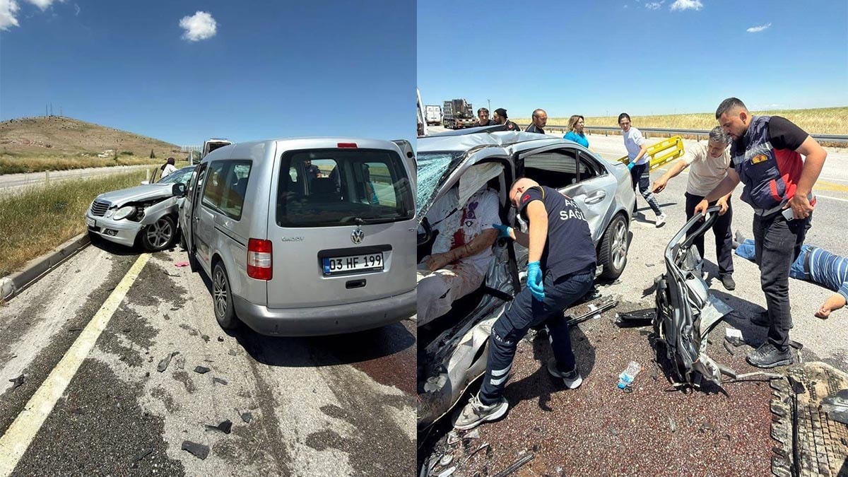 Afyonkarahisar'da feci kaza: 1 ölen, 2'si ağır 6 yaralı