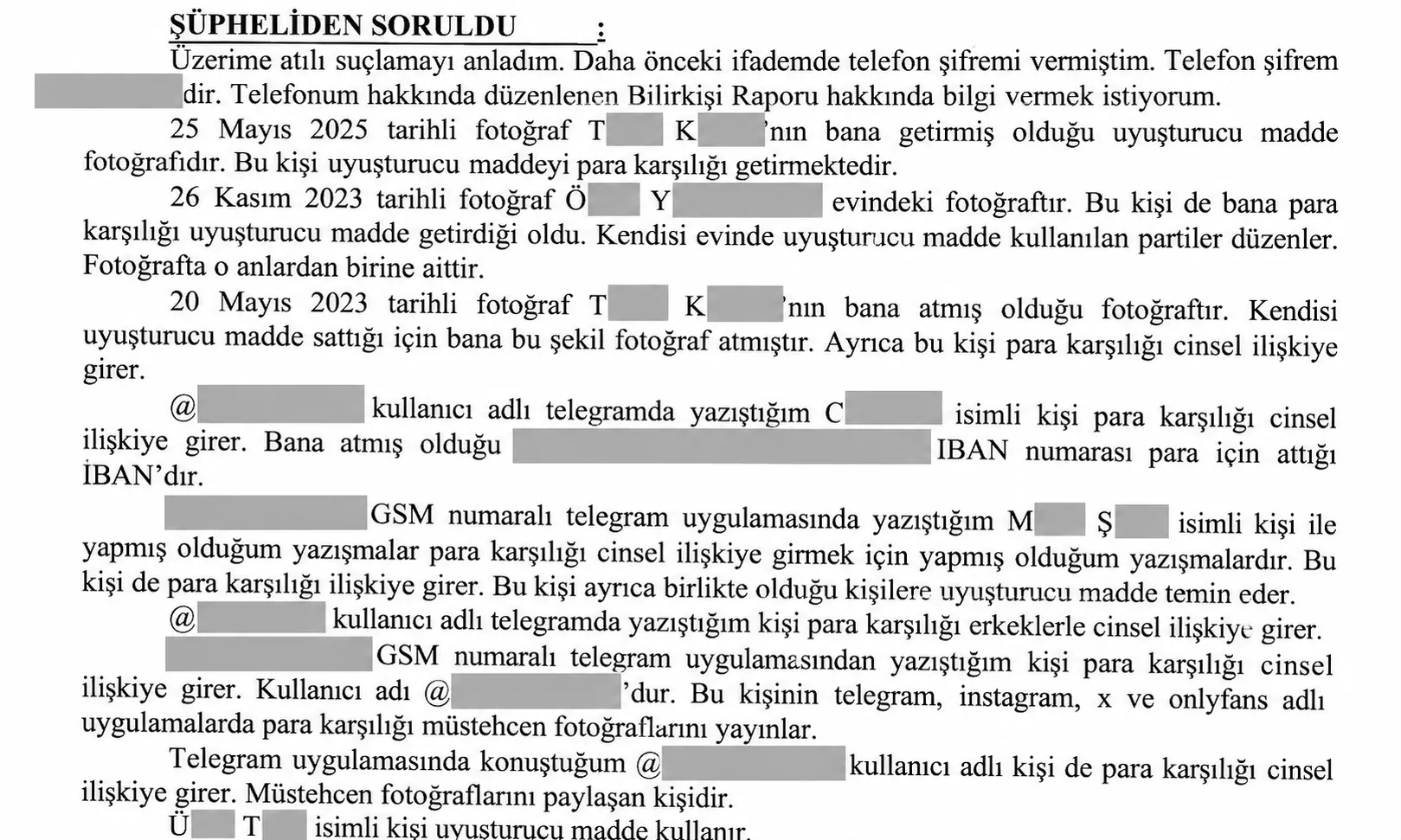 Ailem Güvende' operasyonunu tetikleyen ifade: Telefonundan uyuşturucu, fuhuş ve para trafiği çıktı