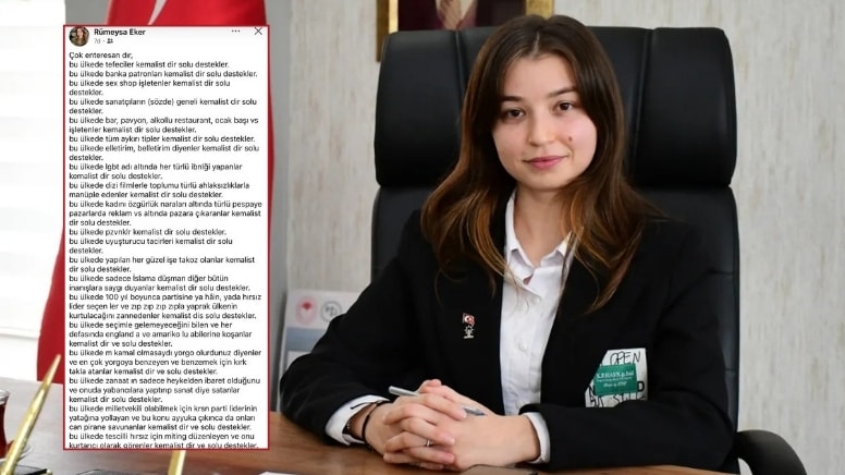 AKP'li meclis üyesi Rümeysa Eker'e Atatürk paylaşımı tepkisi