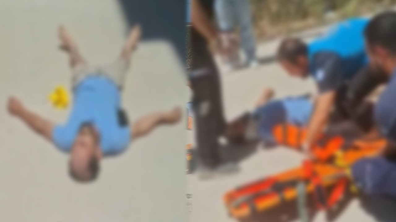 Aksaray'da cam silerken düşen adam ağır yaralandı