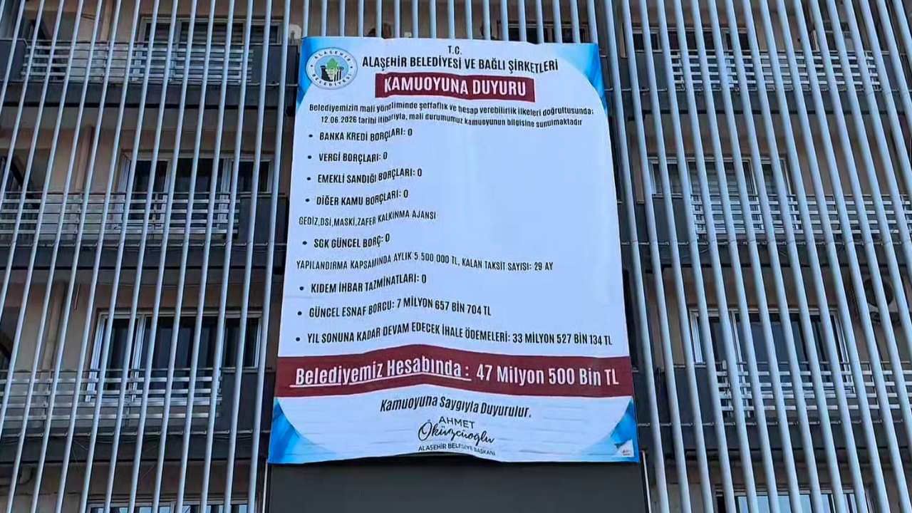 Alaşehir Belediyesi 5,5 Ayda 84,4 Milyon Lira Bütçe Fazlası Verdi