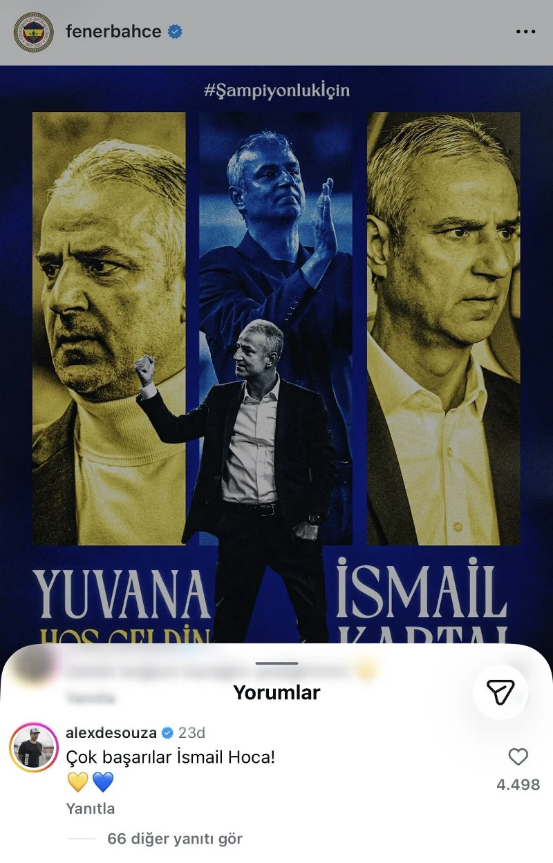 Alex de Souza'nın İsmail Kartal'a Yorumu Gündem Oldu
