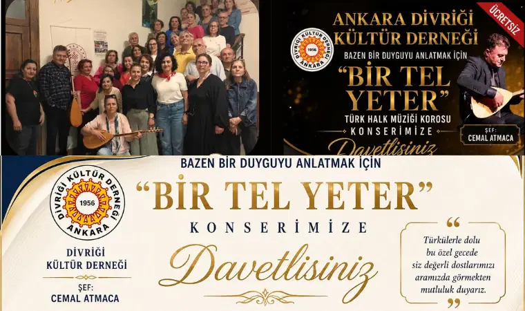 Ankara Divriği Kültür Derneği'nden türkü dolu gece: “Bir Tel Yeter” Konseri yarın Ankara'da