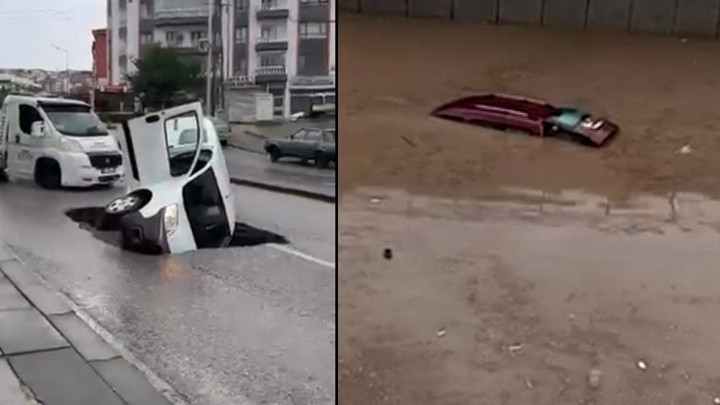 Ankara ve İstanbul'da sağanak felaketi: Araçlar sürüklendi, evler su altında