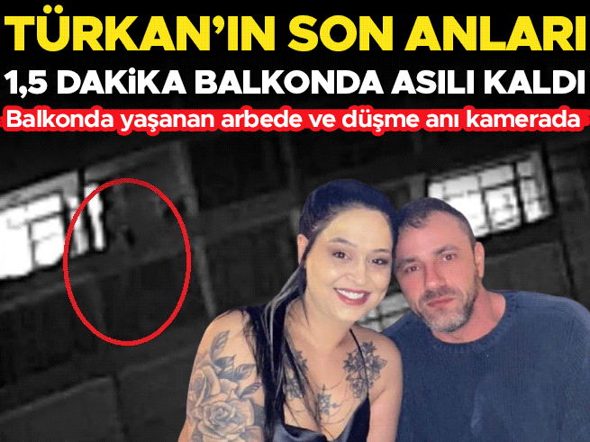 Ankara'da Türkan Biçer'in balkondan düşüş anı güvenlik kamerasında
