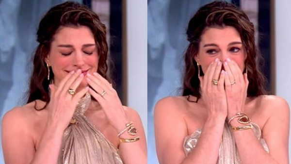 Anne Hathaway, Whoopi Goldberg'in Övgü Dolu Sözleri Karşısında Gözyaşlarına Boğuldu
