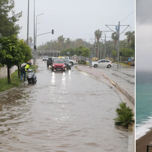 Antalya'da Fırtına ve Sağanak: Denizin Rengi Değişti