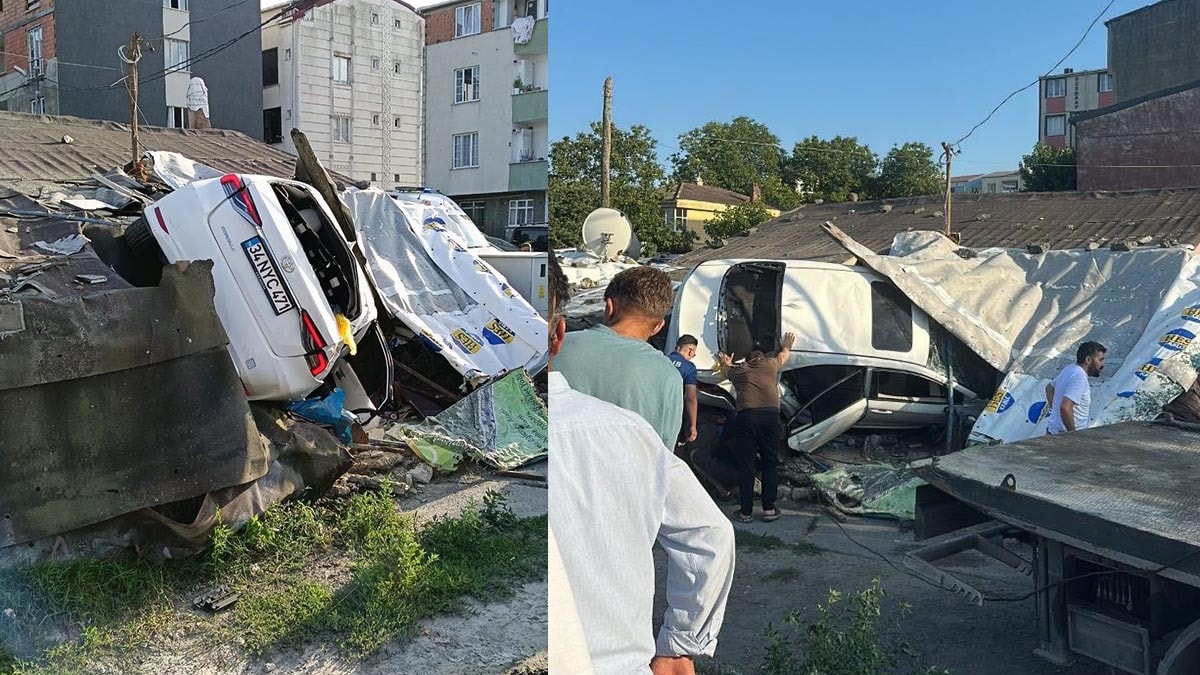 Arnavutköy'de Otomobil Gecekonduya Çarptı: Sürücü Kontrolü Kaybetti