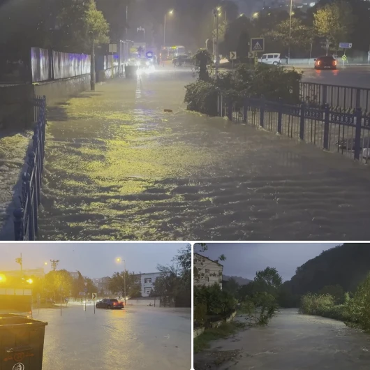 Arnavutköy'de Sağanak Felaketi: Alibey Deresi Taştı, Okul Bahçesini Su Bastı