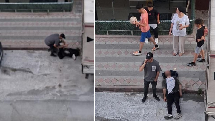 Arnavutköy'de şoke eden görüntüler: Kafasını defalarca kamyonet kasasına vurup bayıldı