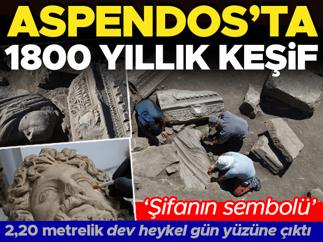 Aspendos'ta 1.800 Yıllık Şifa Heykeli Bulundu