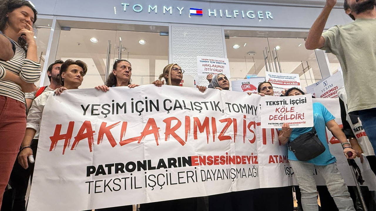 Atamay işçileri üç kentte Tommy Hilfiger önünde: 'Hakkımızı öde