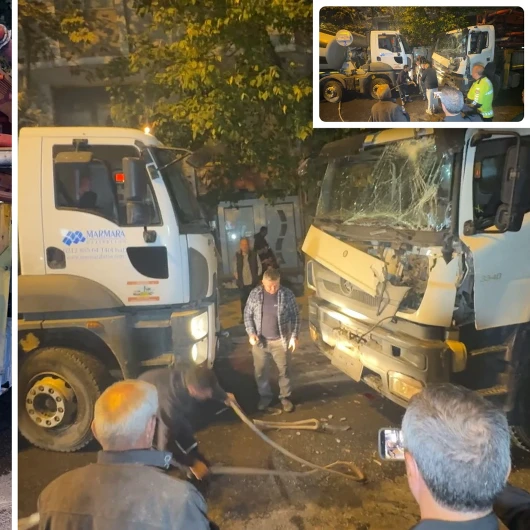 Avcılar'da beton pompası yokuş aşağı kaydı: 7 araca çarptı