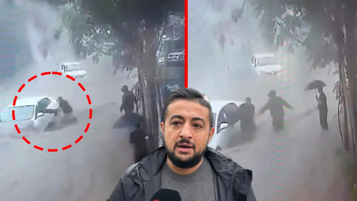 Ayazağa'da sel dehşeti! Esnaf canı pahasına sürücüyü kurtardı