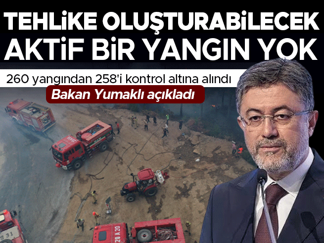 Bakan Yumaklı: 260 orman yangınından 258'i kontrol altına alındı