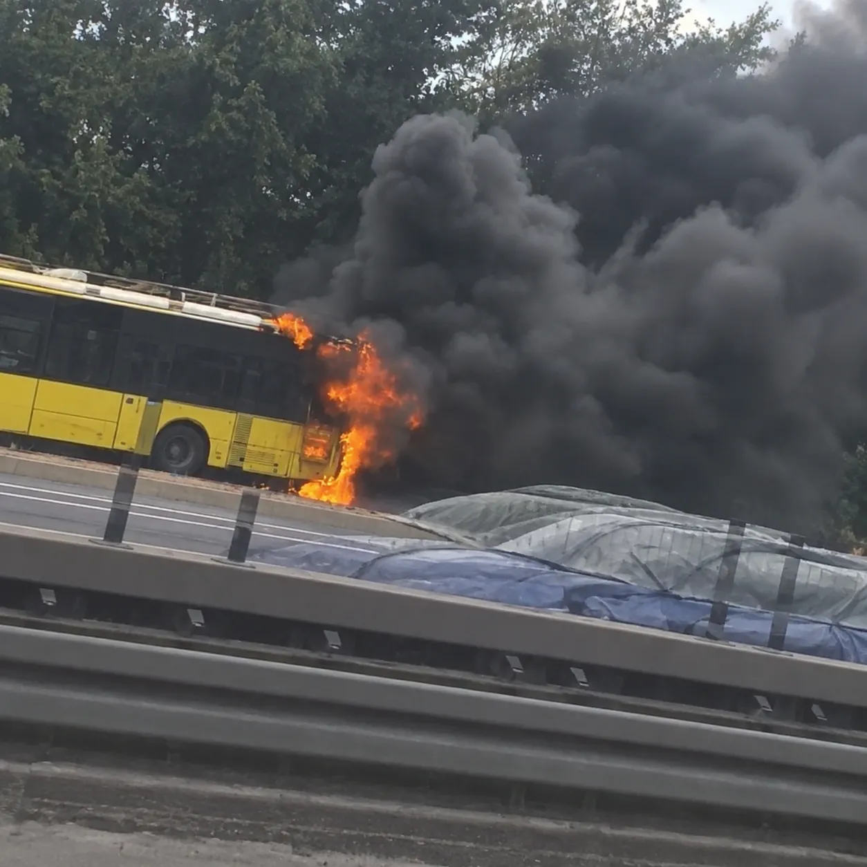 Bakırköy'de İETT Otobüsü Alevlere Teslim Oldu: D-100'de Korku Dolu Anlar