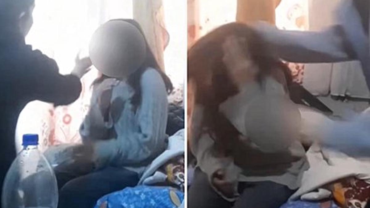 Balıkesir'de kız çocuğuna şiddet kamerada
