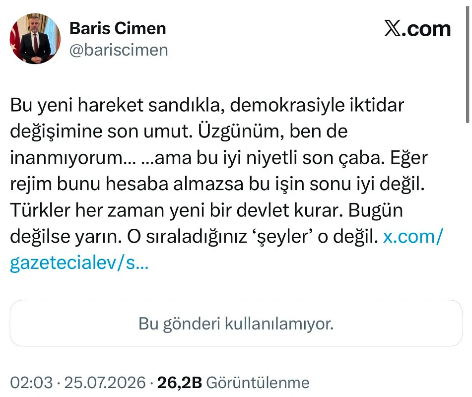 Eski Muhabir Barış Çimen Hakkında Soruşturma Başlatıldı