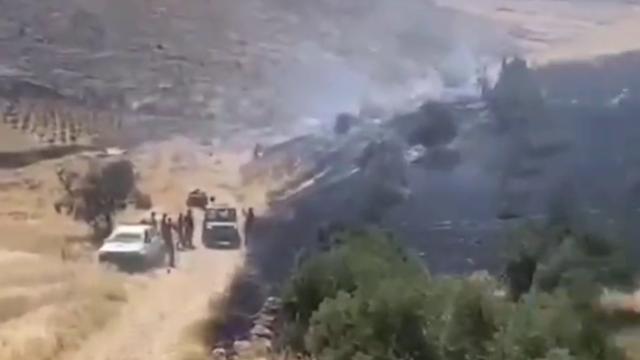 Batı Şeria'da İsrailliler buğday tarlalarını ateşe verdi