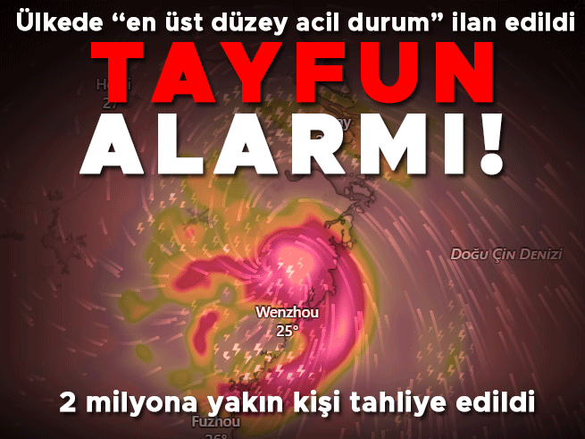 Bavi Tayfunu Çin'in Doğusunu Vurdu: 1,72 Milyon Kişi Tahliye Edildi