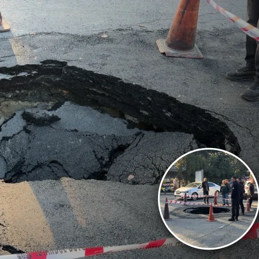 Beşiktaş'ta yol çöktü: 'Büyük bir bela gelebilirdi