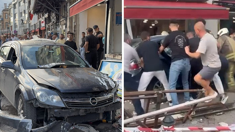Beykoz'da kontrolden çıkan otomobil kaldırıma çıktı: 5 yaralı