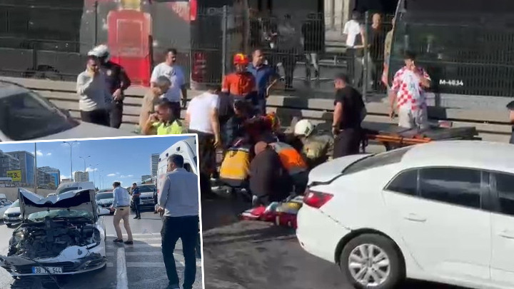 Beylikdüzü'nde zincirleme kaza: Yaralılar var