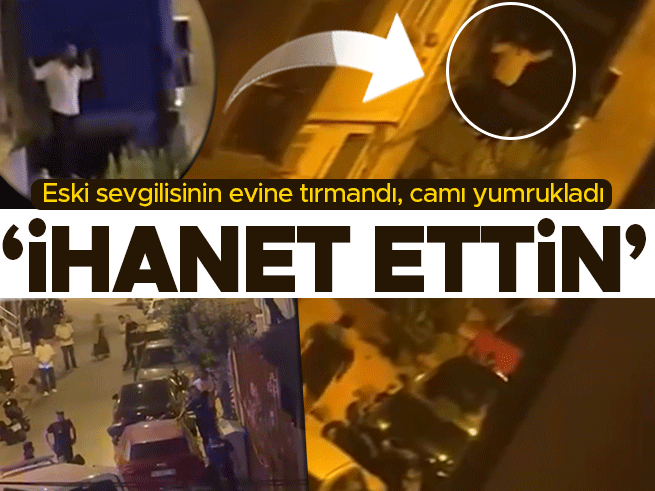 Beyoğlu'nda eski sevgilisine tırmanıp 'ihanet' diye bağıran şüpheli gözaltına alındı