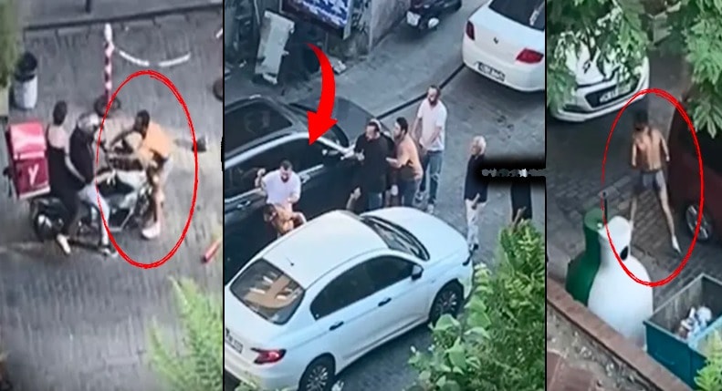 Beyoğlu'nda Yarı Çıplak Adam Motosikletin Önüne Atladı, Tekme Tokat Dövüldü