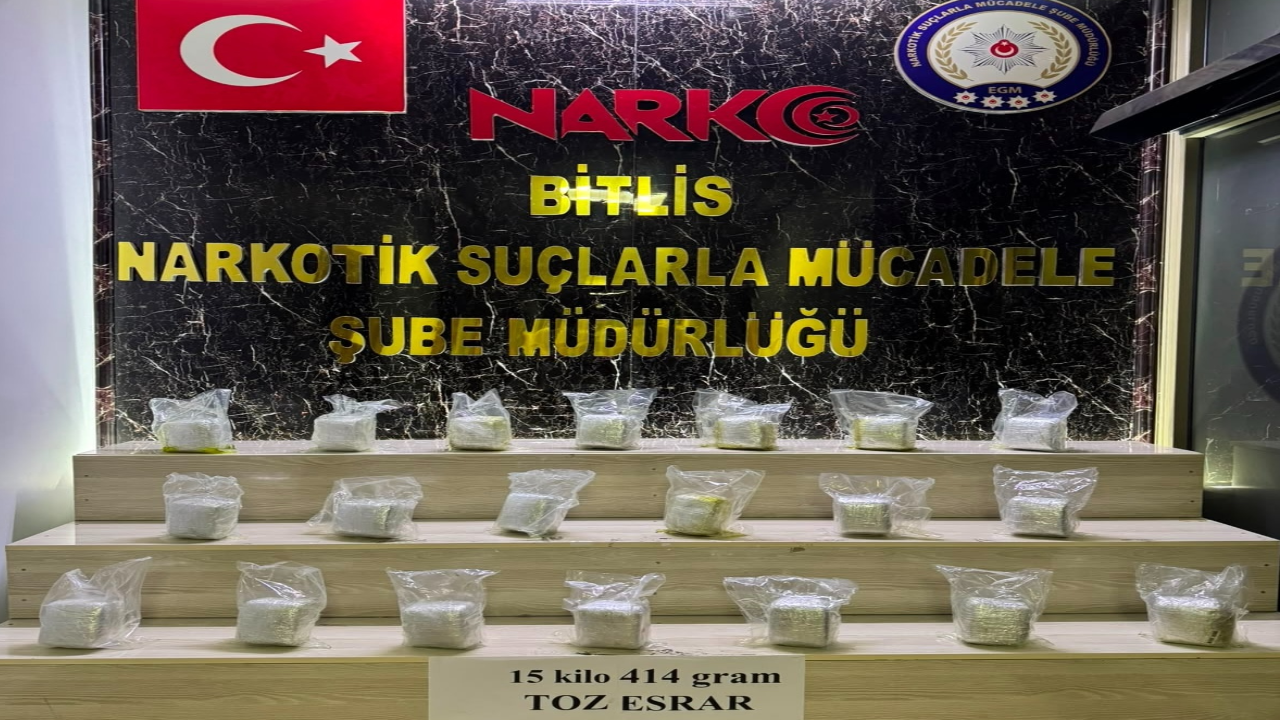 Bitlis'te yakıt deposuna gizlenmiş 15 kilo esrar ele geçirildi
