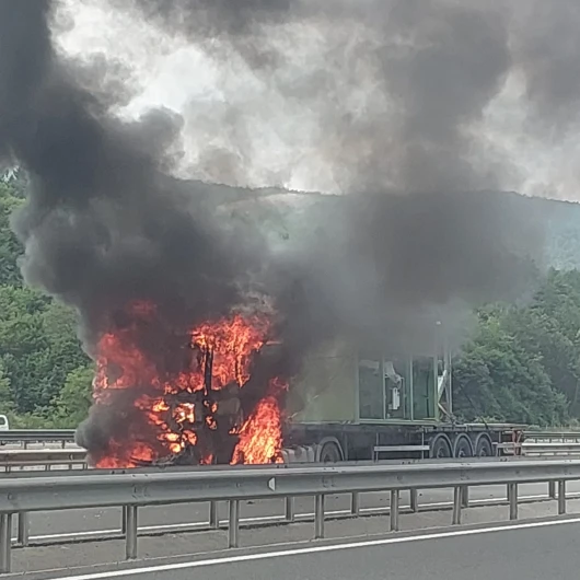 Bolu'da TIR Yangını: Seyir Halindeki Araç Kullanılamaz Hale Geldi