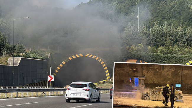 Bolu Dağı Tüneli'nde Otomobil Alev Aldı: Ankara İstikameti Kapandı