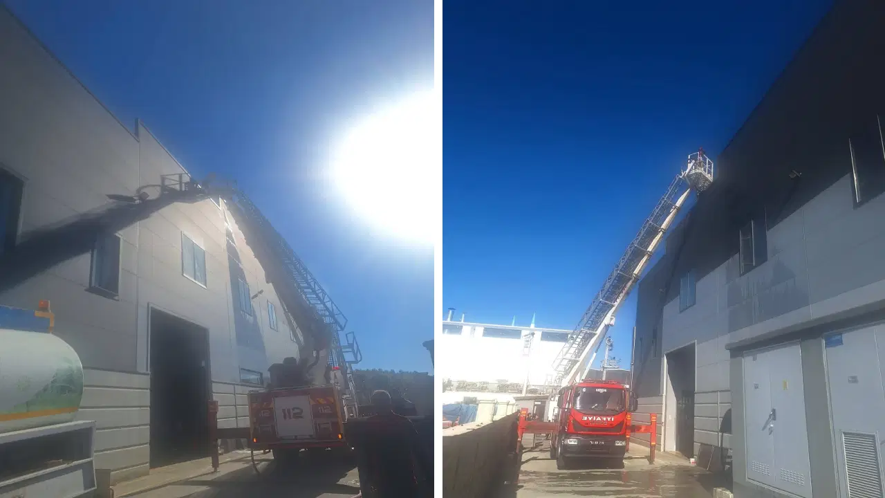 Bolu Gerede'de Deri Fabrikası Bacasında Yangın