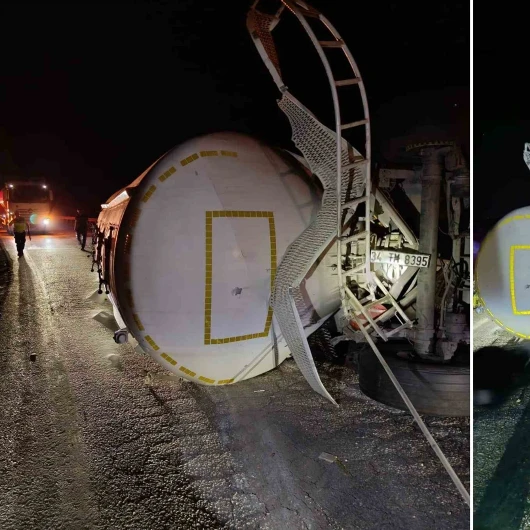 Bolu'da Soda Yüklü Tır Devrildi: Yol Ulaşıma Kapandı