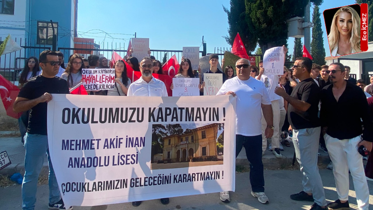 Buca'daki lise kapatma kararına veli ve öğretmenlerden protesto