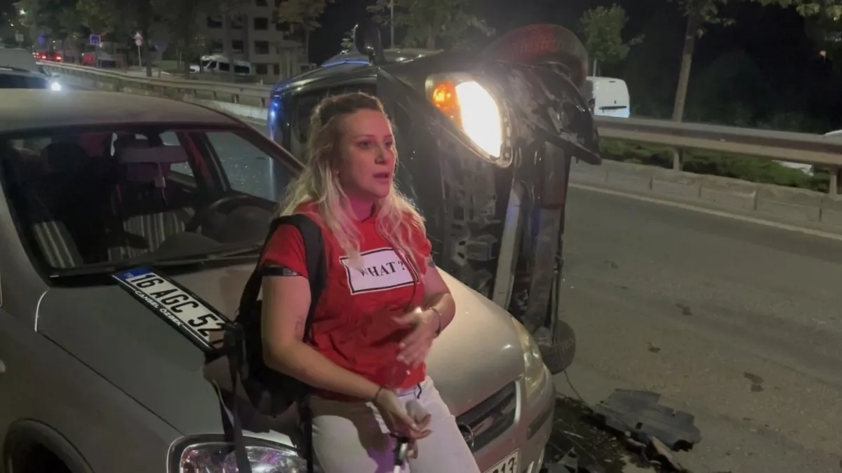 Bursa'da Alkollü Sürücü Kaza Yaptı, Rahat Tavırları Tepki Çekti