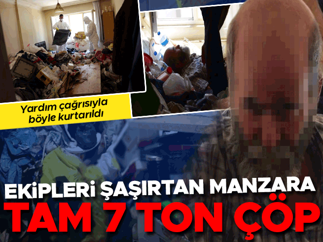Bursa’da evinde mahsur kalan adamın dairesinden 7 ton çöp çıktı