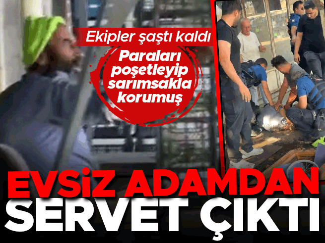Bursa'da evsiz adamın üzerinden 500 bin TL çıktı