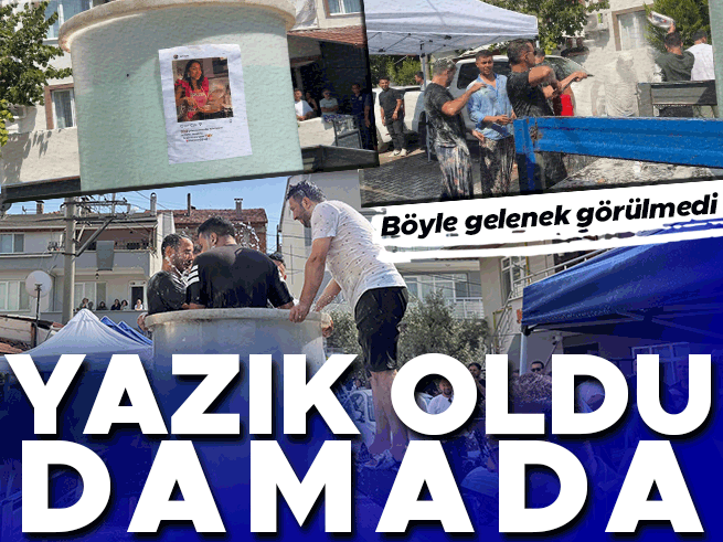 Bursa'da gelin alma töreninde damada su tankı sürprizi