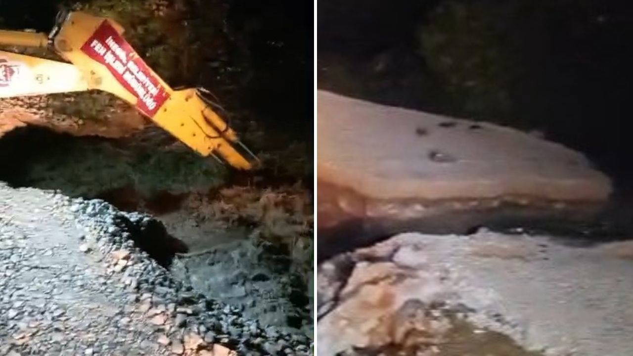 Bursa İnegöl'de Sağanak Köprüyü Çökertti: Sürücüler Mahsur Kaldı