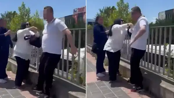 Bursa'da kadına şiddet anı: Araya giren kadın darbeleri durdurdu