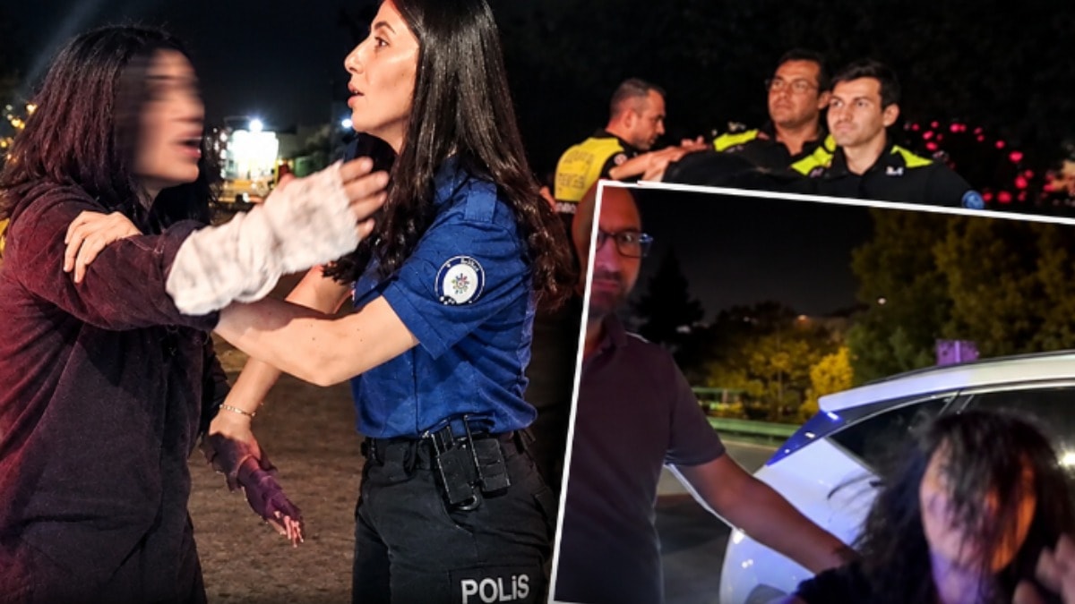 Ters Yöne Giren Sürücü Polise Saldırdı, Gazetecilere Tükürdü