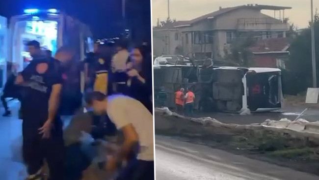 Büyükçekmece'de Havalimanı Servisi Devrildi: 18 Yaralı