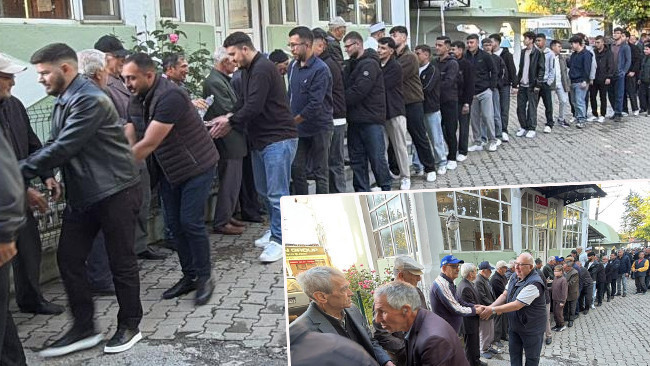 Camiden çıkanlar metrelerce kuyruk oluşturdu